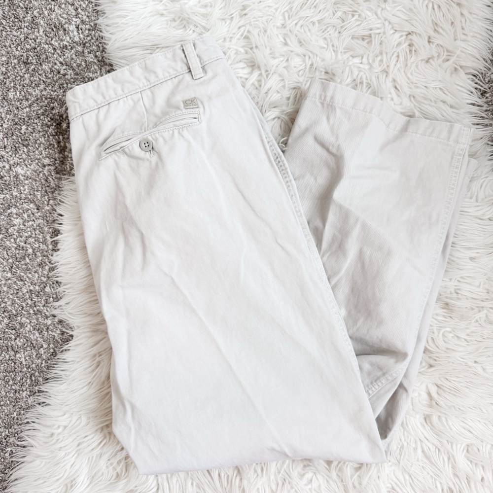 Vintage Calvin Klein Khaki Twill Pants 38x30 Relaxed Fit